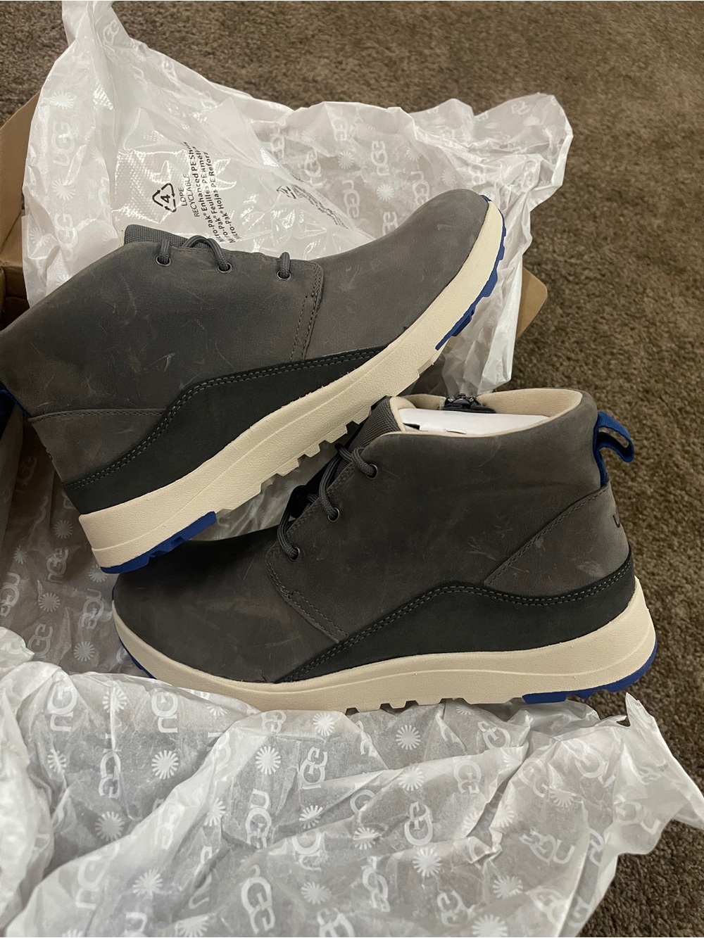 UGG Gray and Blue Chukka Boots